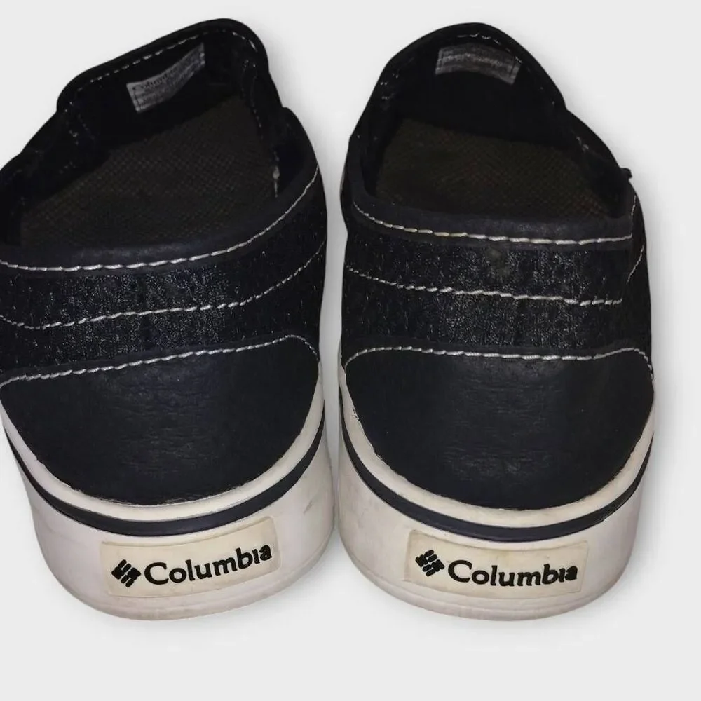 Columbia Mens Shoes Sz 9.5 Black Fabric Slip Ons Comfort Casual Preppy Fisherman